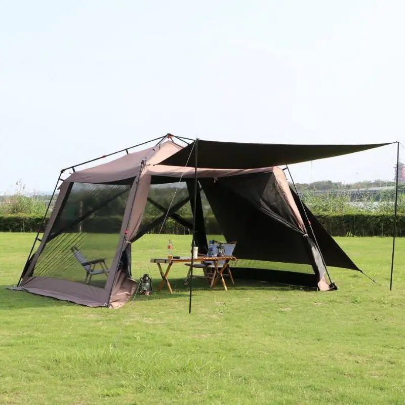 Automatic Quick‑Open Camping Tent, Aluminum Alloy Folding Portable Outdoor Canopy Tent, Vinyl Anti‑Mosquito Net Design