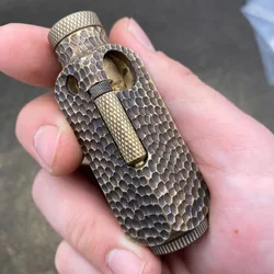 Hand-Made Brass Carved Trench Kerosene Lighter Flamidor Heavy Vintage Gasoline lighters Men's Smoking Gifts Collection