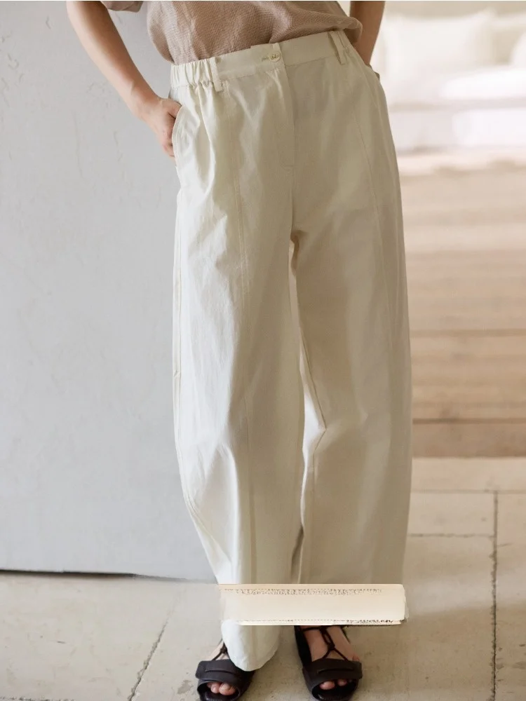 

Удобные хлопковые брюки-баллоны для женщин, свободные прямые повседневные брюки, летняя новинка, прохладные и дышащие