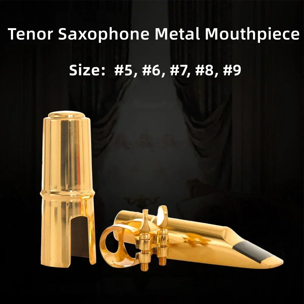 

1x Professional-Tenor Saxophone Metal Mouthpiece Size 56789 With Ligature And Cap Gold Lacquer Mouthpiece Sax Aisiweier Mouth