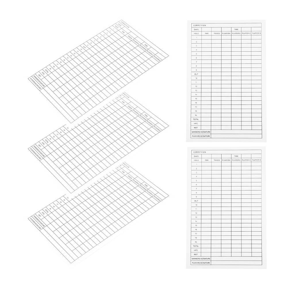 5 uds. Tarjeta de puntuación de Golf, tarjetas de papel recubiertas, uso de registros de Golf, tarjetas de puntuación deportivas, suministros para jugadores de herramientas