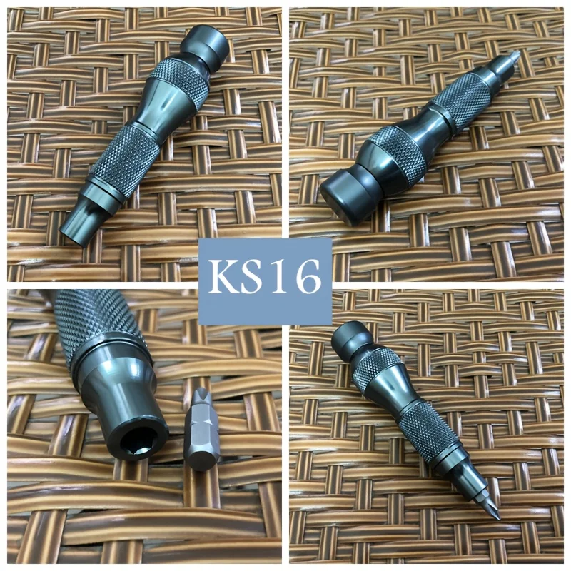 Precision screwdriver set - Aluminum handle, with internal hexagonal head design, 6.35 mm handle, 1/4