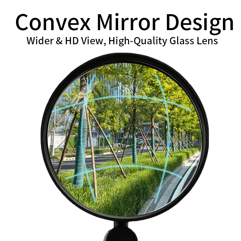 360° Rotatable Rear View Mirror Wide Angle Convex Mirror for Electric Bike E-bike Scooter Battery Bicycle Safety Rearview Mirror
