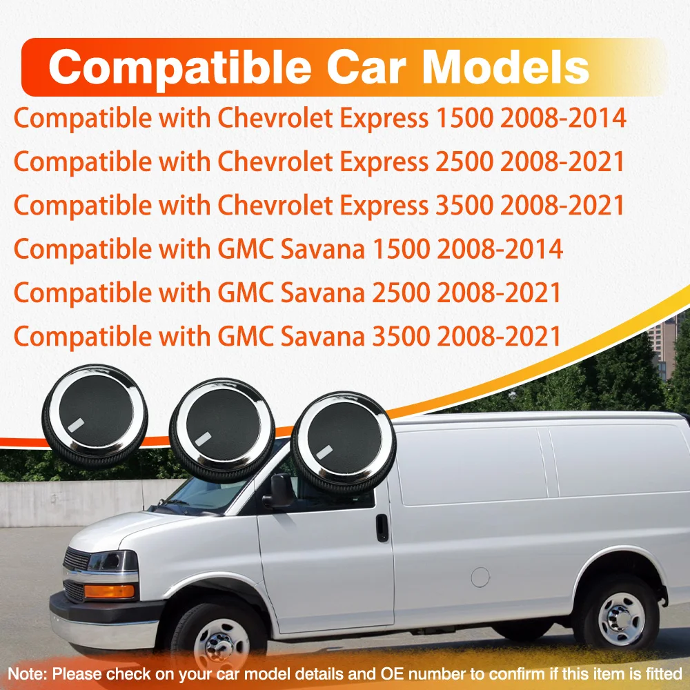 

3pcs AC Heater Control Knob Climate Control Button Knob Panel for Chevrolet Express GMC Savana 2500 3500 2008-2021 84793085