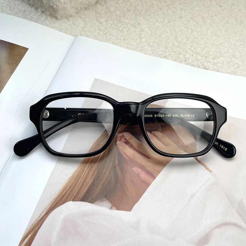 Masegao's same style glasses, unisex full-frame retro plate MESHUG square frame glasses frame can be equipped with height number