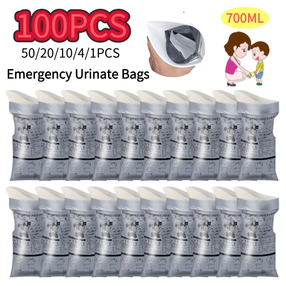 

Дорожный мини-мобильный туалет, портативный мешок для мочи, уличные аварийные мешки для мочи, 700 мл, одноразовый мешок для рвоты для маленьких женщин и мужчин
