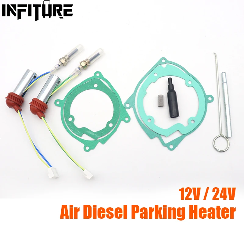 12V / 24V Car Air Heater Gasket Glow Plug Kit for Chinese Diesel Heater 2KW 5KW Car Heater Burner Engine Gasket Strainer