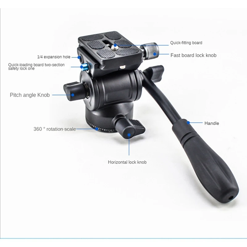 Mini Panoramic Tripod Head Hydraulic Fluid Video Damping Metal Head For Tripod Monopod Camera Holder Stand