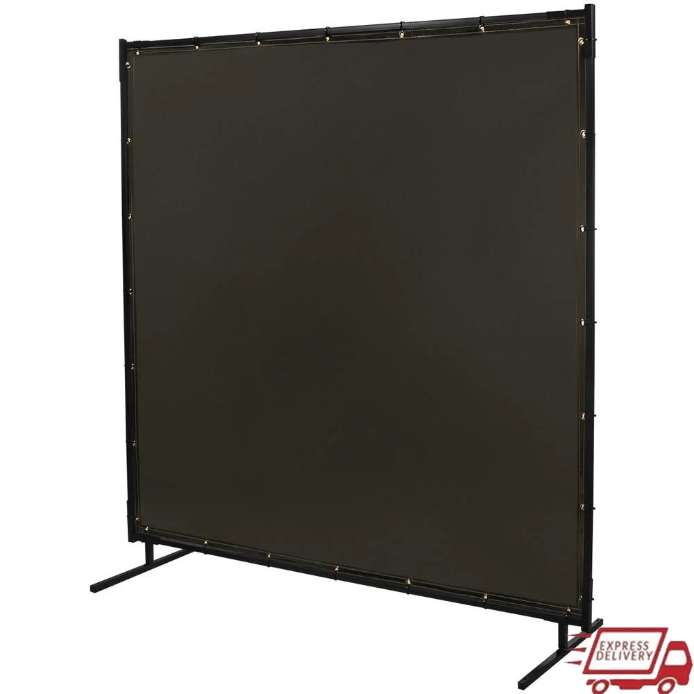 Steel Frame Welding Screen Flame Retardant Vinyl Curtain Easy Assembly Versatile Use 6' x 10'