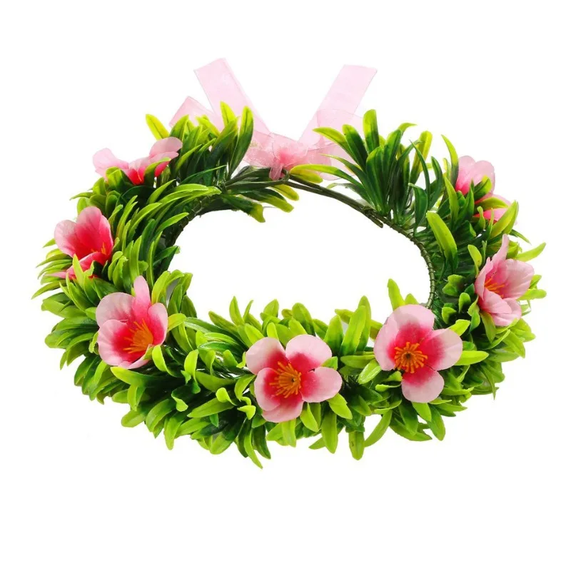 New Disney Moana Garland Green Wreath Women Girl Hair Accessories Floral Hoop Headwear Beach Wedding Party Supplies Flower Crown