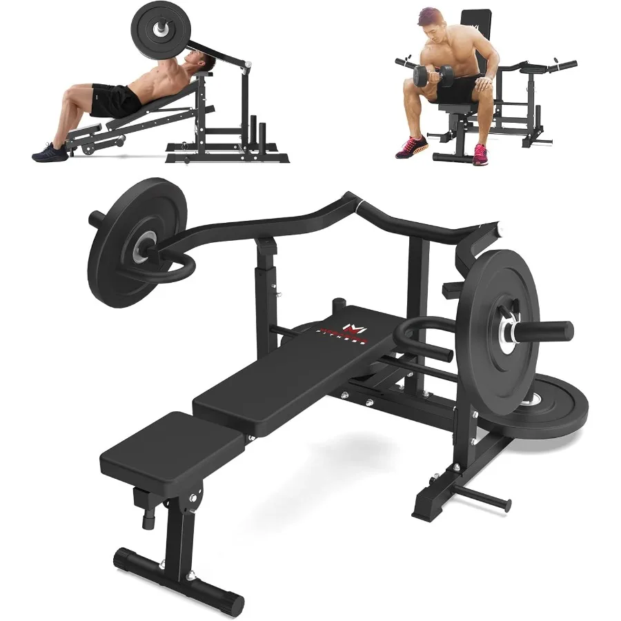 Máquina de prensado de pecho para gimnasio en casa, respaldo ajustable y clavijas de doble banda para prensa de banco plana y inclinada, movimiento del brazo convergente