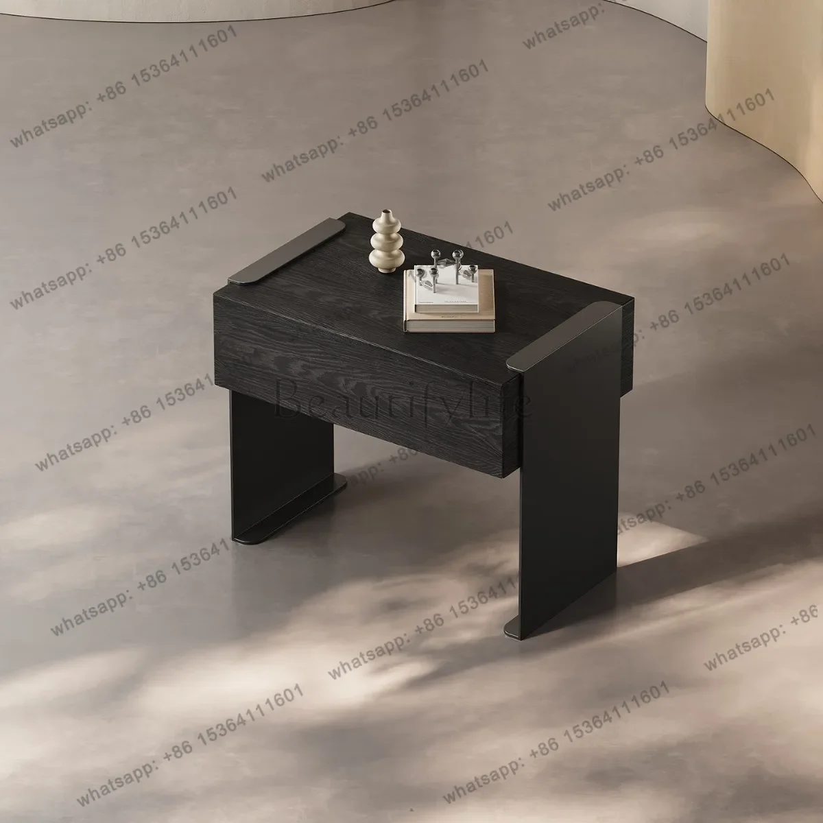 HJ Italian minimalist bedside table simple high-end bedroom bedside storage cabinet