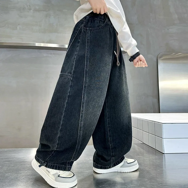 Teenager-Jungen-Jeans UNITIM 2026 Herbst Kinder-Jungen Vielseitige Patchwork-Jeans 4-14 Jahre Junge Jungen Schicke Gerade Hosen – Detail 5