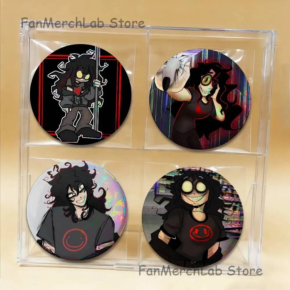 Horror Game J-John D-DoeS Badge on Backpack Clothes decoration Tinplate Round Brooch Funny Custom Gifts for Friend