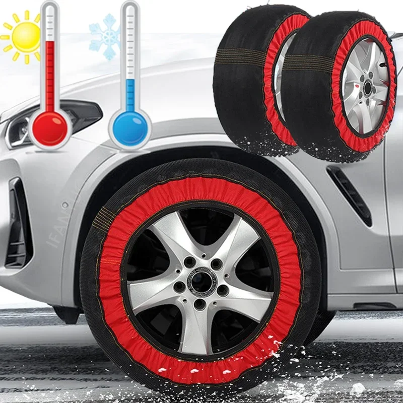 2pcs Nylon Anti-skid Chains Car Wheel Emergency Tire Chain Easy Assembly Snow Socks Aid Winter Outdoor Car Tyre Accessories