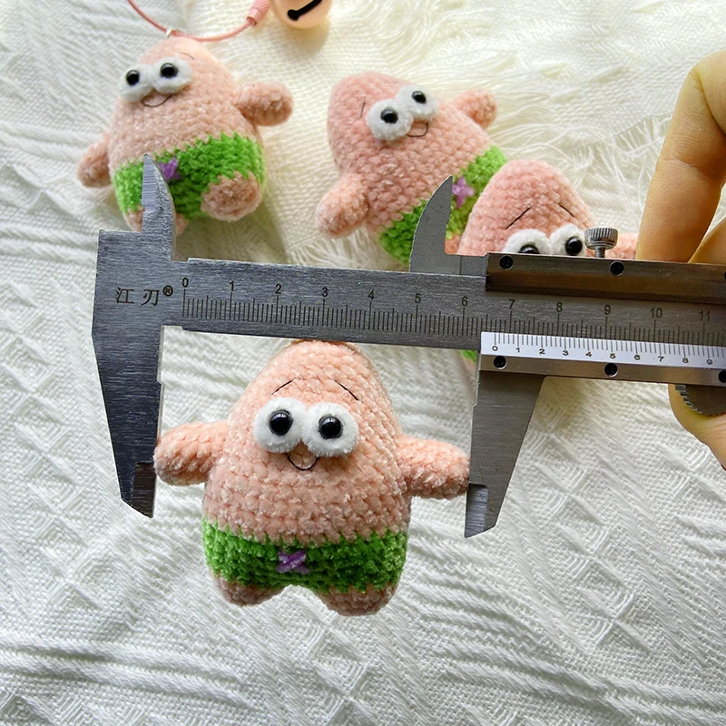 Hand Woven Sponge Doll Velvet Handmade Cartoon Starfish Key Chain Creative Gifts Knitted Keys Accessories