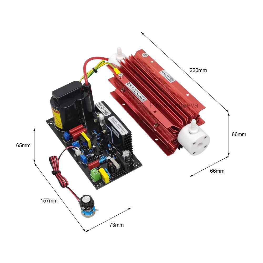 Ce fcc rohs 7 g/h 7 gramas tubo de quartzo ajustável tipo gerador de ozônio kit médico industrial equipamento de terapia