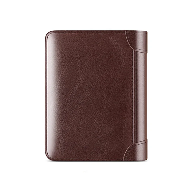 Genuine Leather Wallets For Men Vintage Multi Function Business Purse RFID Blocking Zipper ID Credit Card Holder Mens Wallet