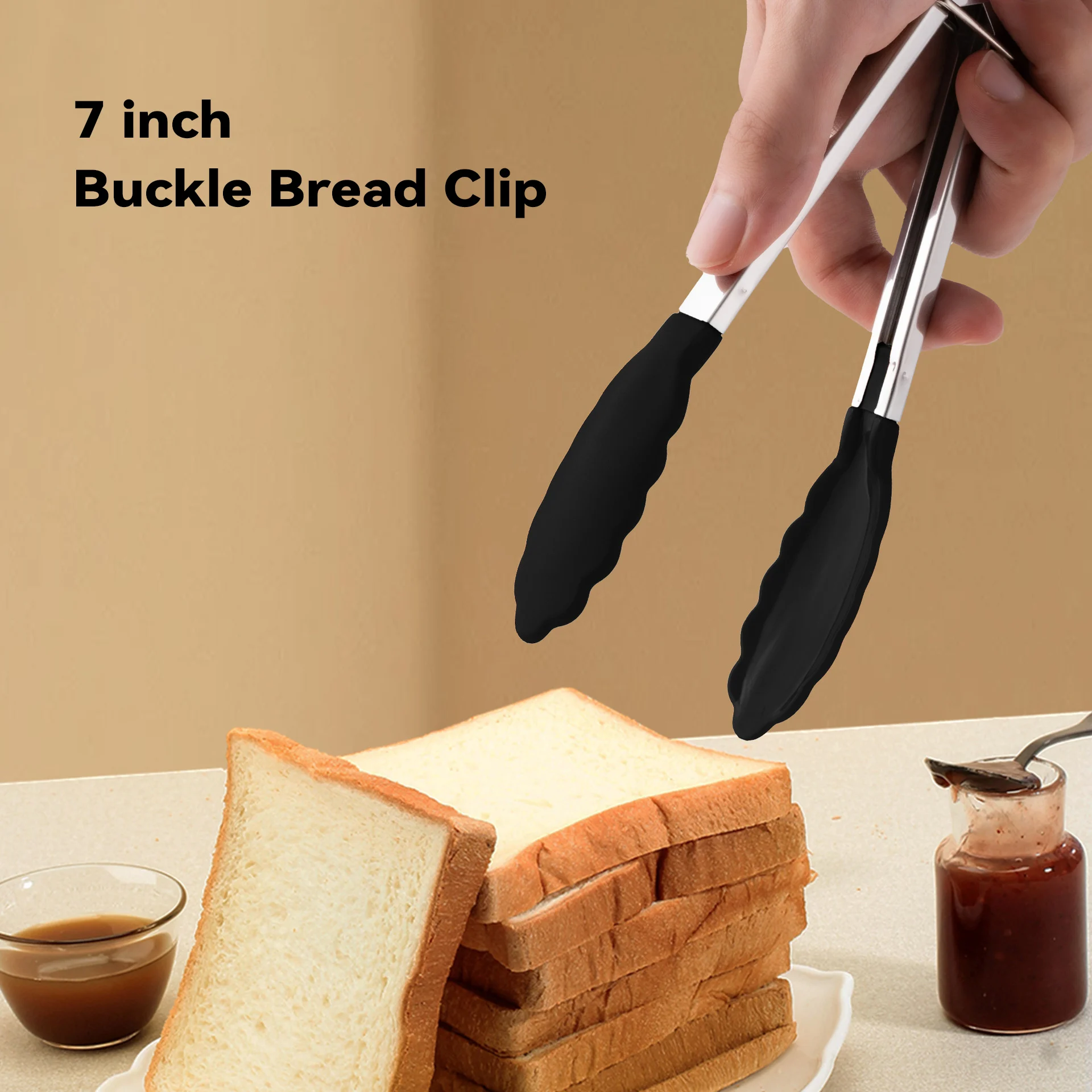 

New Food Tong Stainless Steel Kitchen Tongs Silicone Nylon Non-Slip Cooking Clip Clamp BBQ Salad Tools Grill Kitchen Accessories