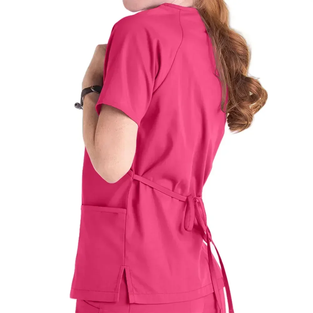 Fashionable Hospital Polyester Spandex Straight Women Scrub Sets Surgical Uniforms Custom Scrub Uniform Sets Nurse Care Set