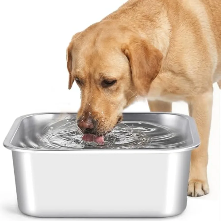 

1.2 Gallons Dog Water Bowl, Stainless Steel Large Capacity Durable Dog Water and Food Bowl, Suitable as Outdoor Dog Travel Bowl