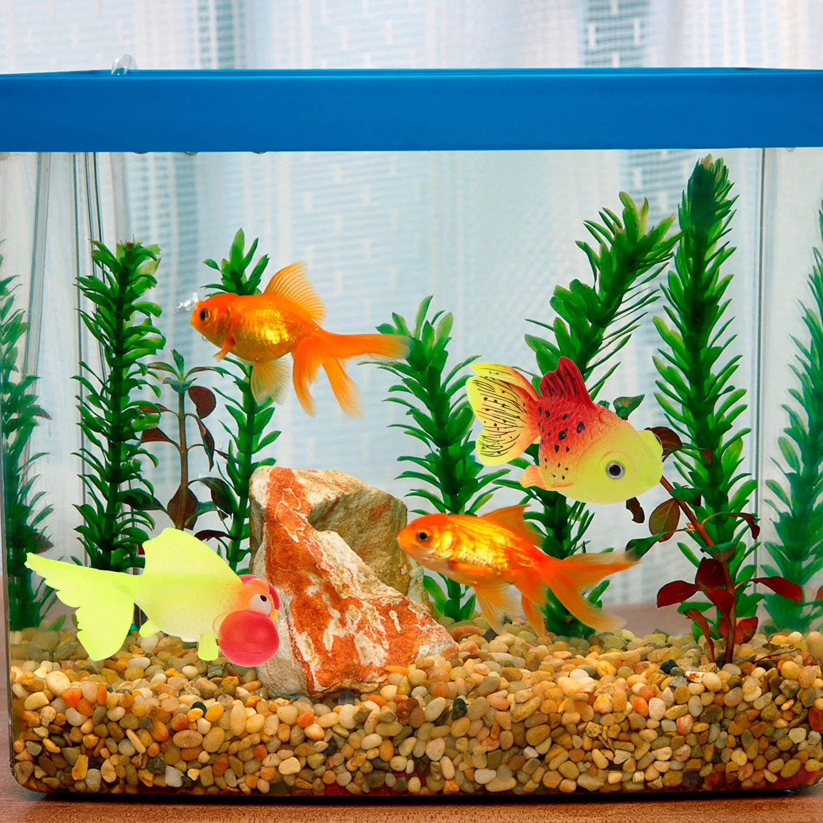 

2Pcs Silicone Aquarium Decor Glowing Fish Tank Decoration