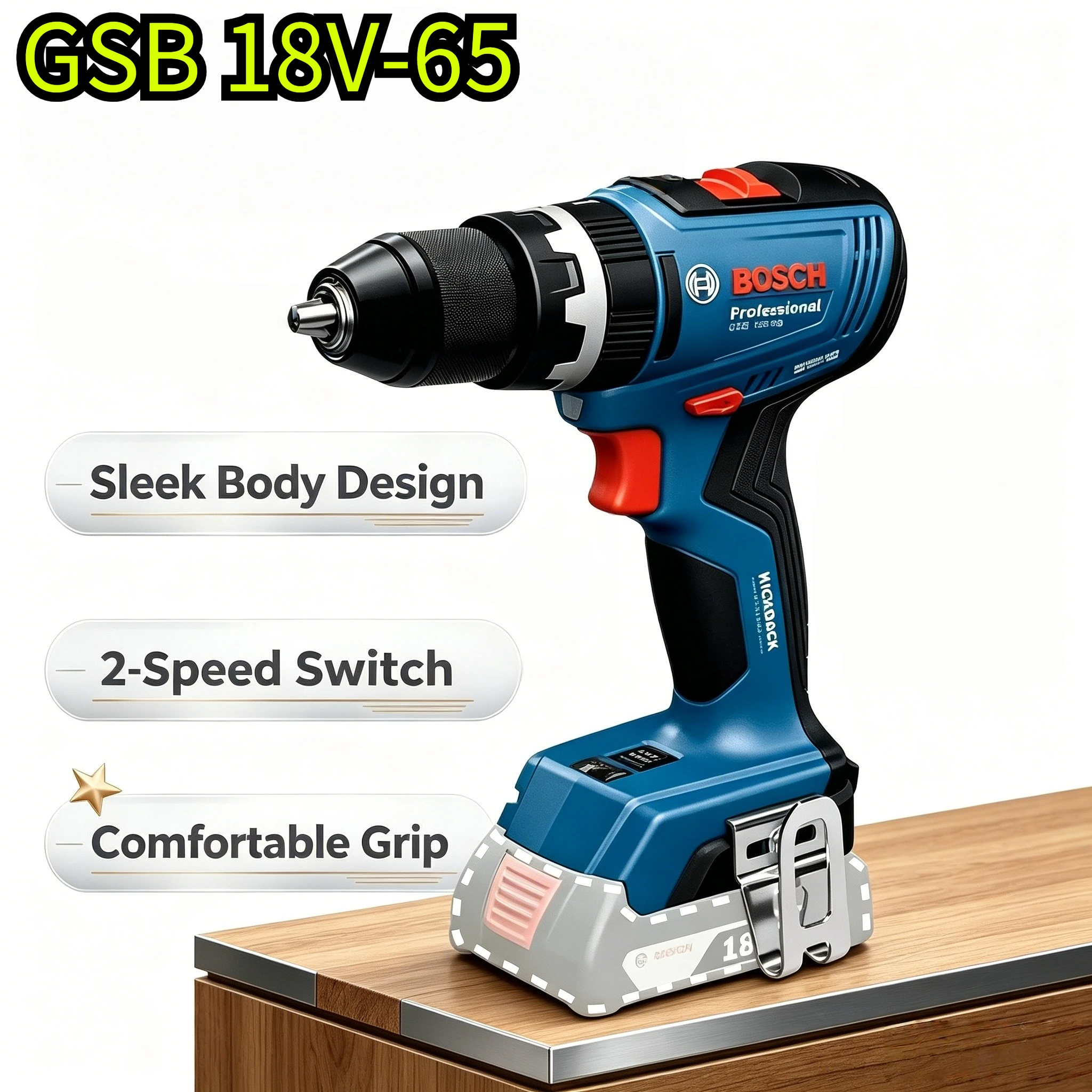 Bosch Drill Gsb 18V - Furadeira/Parafusadeira sem Fio BOSCH GSB 18V-65