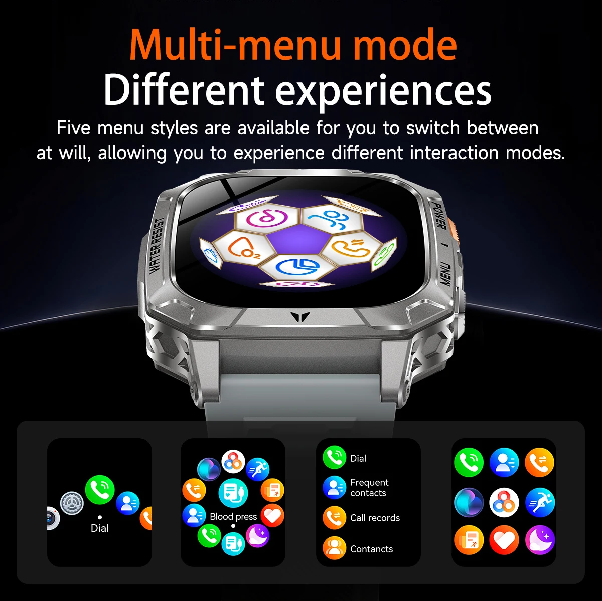 Lige Militärische Herren Smartwatch Mit Gesundheitsmonitor_voghion.com