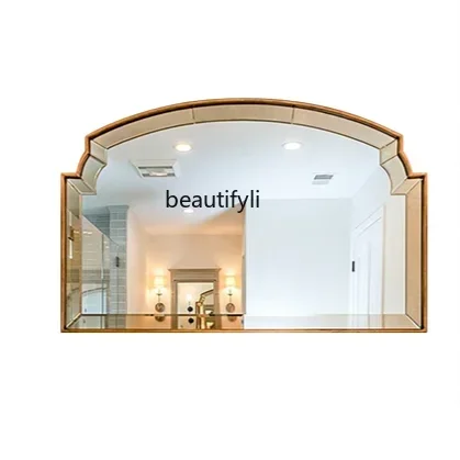 

European-Style Bathroom Mirror Home Bathroom Wash Basin Wall-Mounted Cosmetic Mirror Washbasin Wall-Mounted Wash Mirror