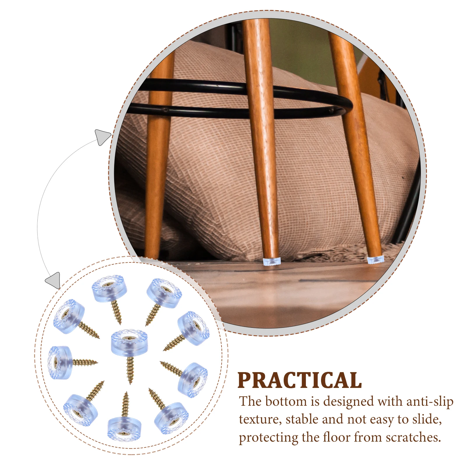 

20Pcs Rubber Furniture Feet Non-Slip Chair Legs Anti-Scratch Furniture Legs Floor Protectors for Home Office Cutting Board Feet