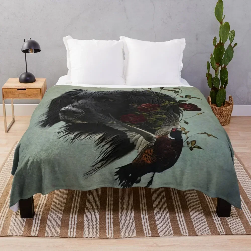 

Large Munsterlander with pheasant Throw Blanket Long Lasting Soft Plush Blanket for Daily Use