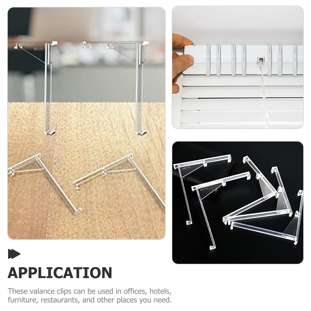 4 Pcs 3 5 Inch Transparent Plastic Curtain Positioning Clips for Valance Right Angle Blinds Vertical Blind Replacement Parts