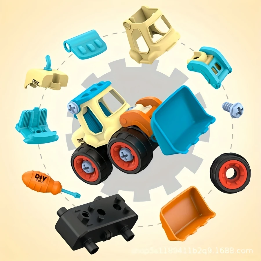 Disassembly Engineering Car Toy DIY Nut Assembly Puzzle Disassembly Simulation Sliding Excavation Disassembly Car