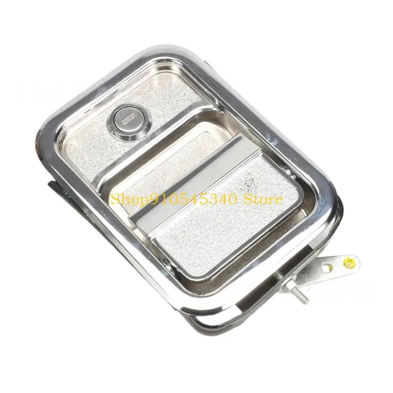 U2JA Metal-Look Exterior Vehicle Door Handle Assembly With Lock Insert, Key and ABS Handle Body, Screw-Mounted Replacement Part,