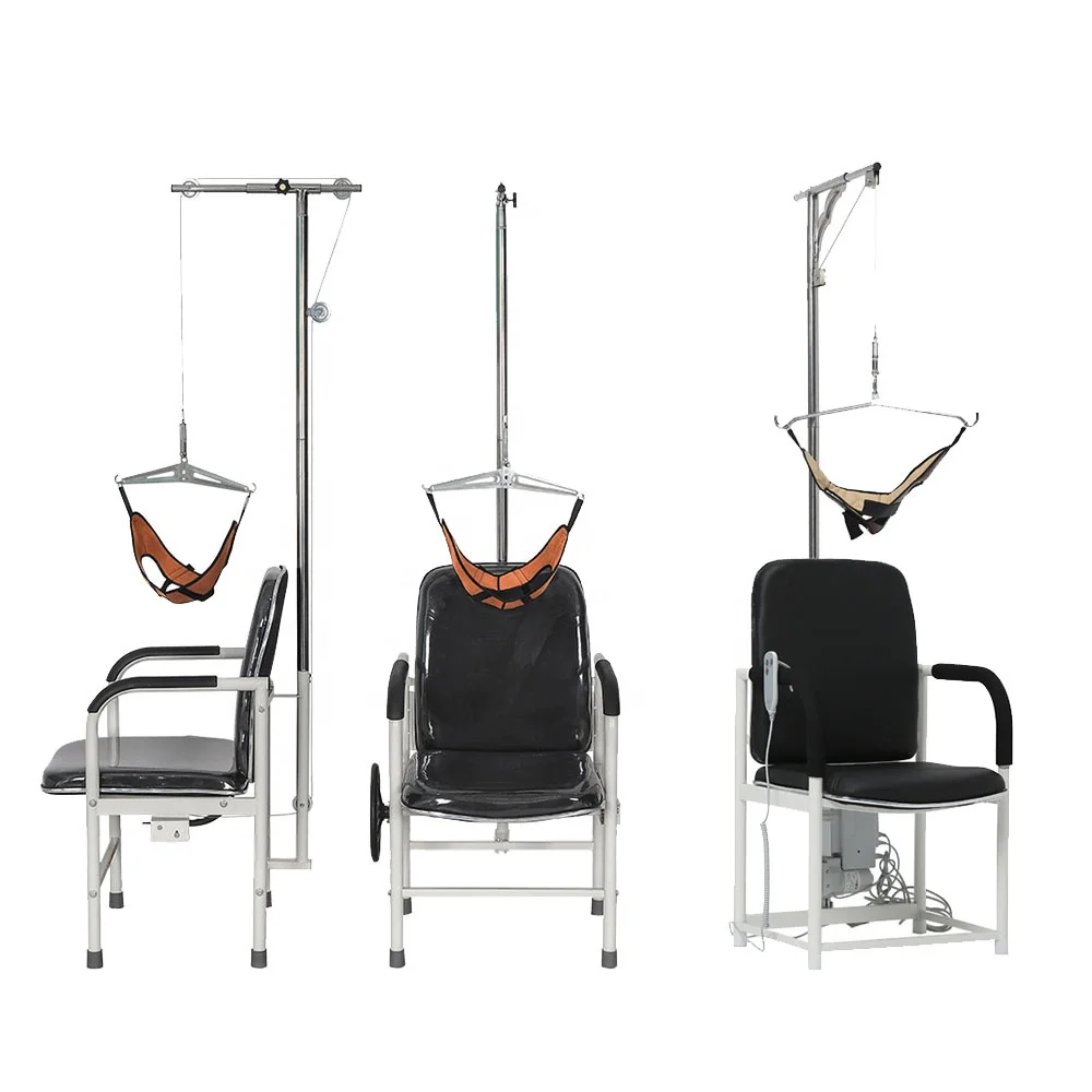 The newly designed electric medical cervical and lumbar traction bed stretcher