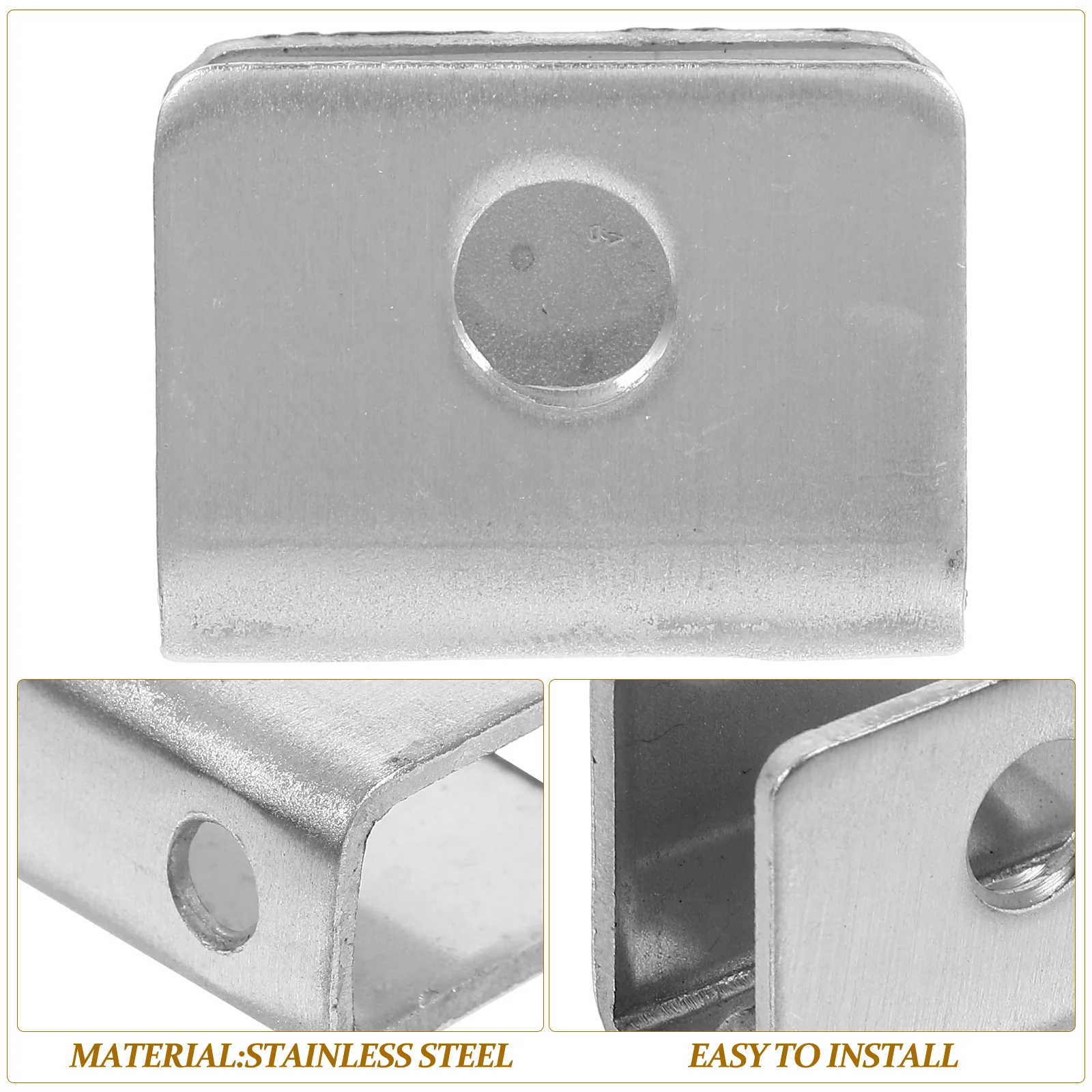

8 PCS Glass Clip Bracket Brackets Fixed Clamp for Bathroom Silver Stainless Steel Support Shelf
