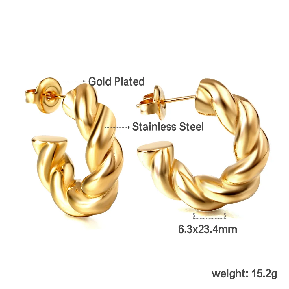 Mode Piercing Creolen für Frauen Mädchen versilbert vergoldet Edelstahl runde Huggie Ohrringe Hochzeits schmuck Geschenke