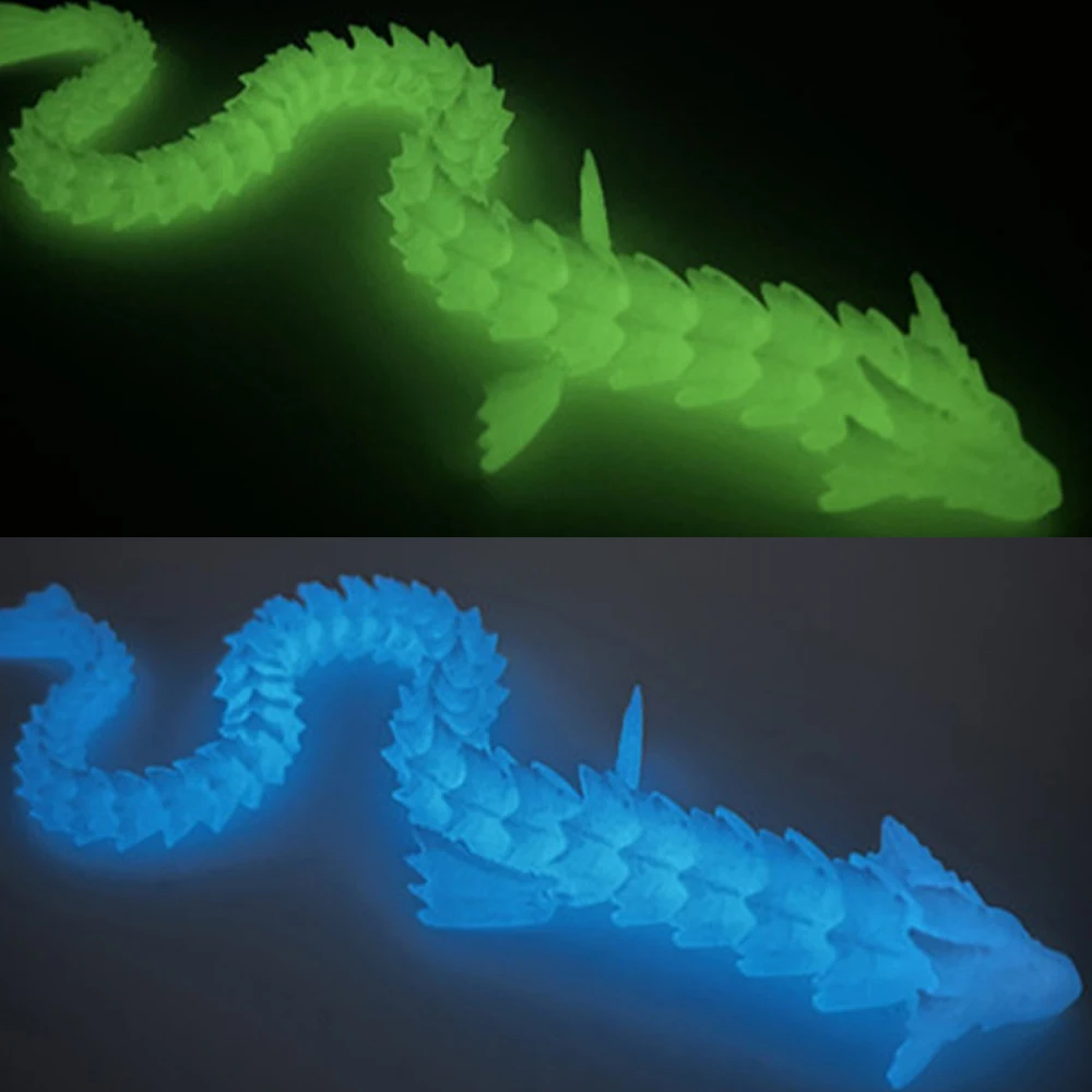 3D Printed Toys Multi-joint Legendary Sea Dragon Model Ornament Realistic Animal Figures Decorations Desktop Novelty Kids Gifts