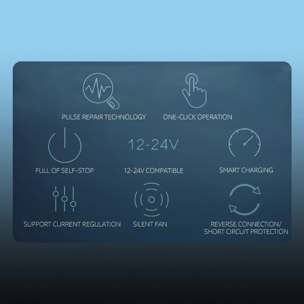 سيارة RV شاحنة مقطورة ذكي شاحن بطارية ذكي الجهد كشف درجة الحرارة نبض إصلاح 12 فولت 24 فولت 600A متعددة الوظائف #3