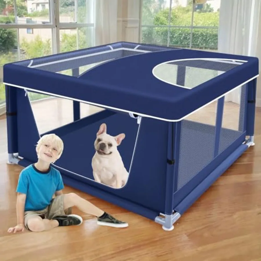 

42x42 Inch Puppy Playpen with Cover Dog Playpen for Puppies or Small Dogs Pet Fence for Indoor and Outdoor Sturdy Safety DogPen