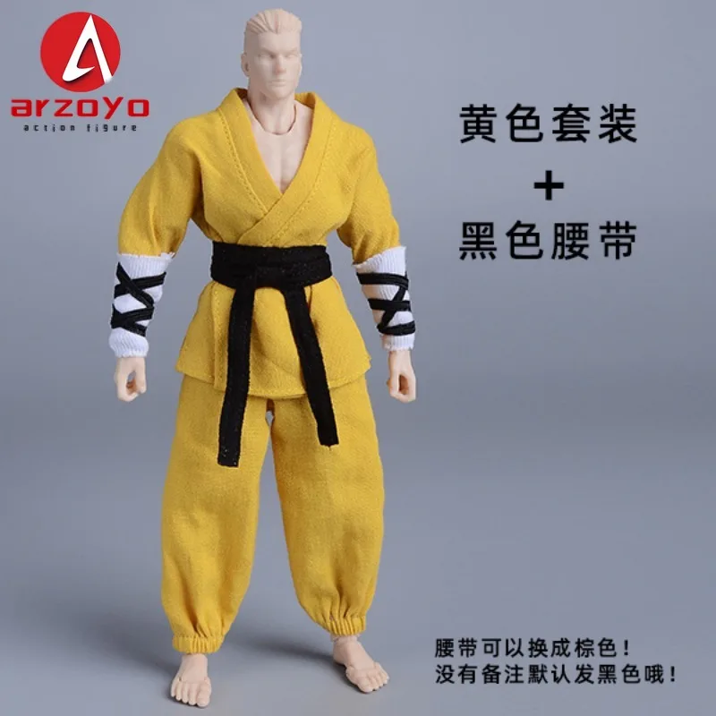 Romankey 1/12 homem soldado monge marcial roupas de luta conjunto wuxia lanterna calças roupas modelo caber 6 "figura ação corpo boneca