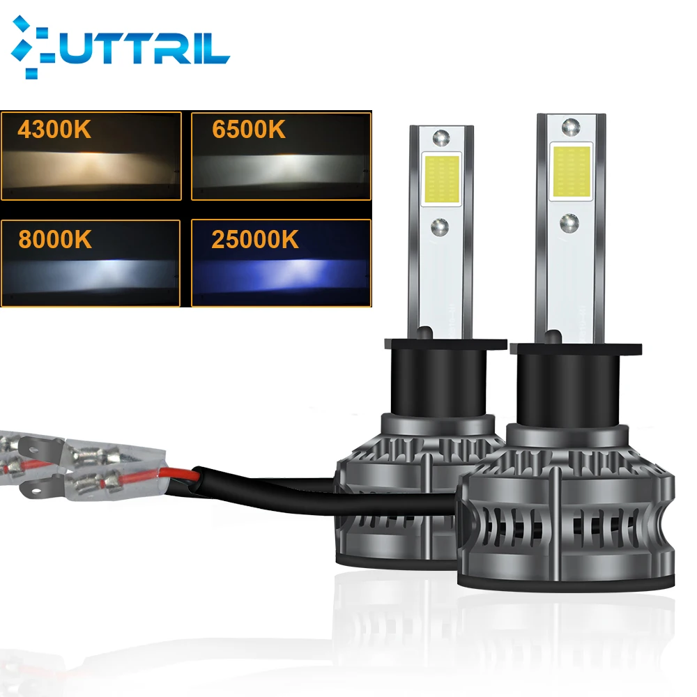 Uttril Car Light 10000lm 60w COB LED Headlight Bulbs H1 H7 H11 Spotlight High-power Fog Light 12v 6500K 4300K 25000K 8000K