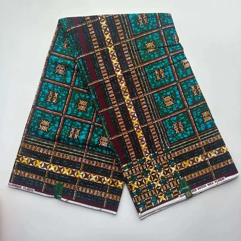 

Hot Sale African Print Wax Fabric 100% cotton High Quality Ankara Real Wax Printed Fabric Diy Dress 6 yards