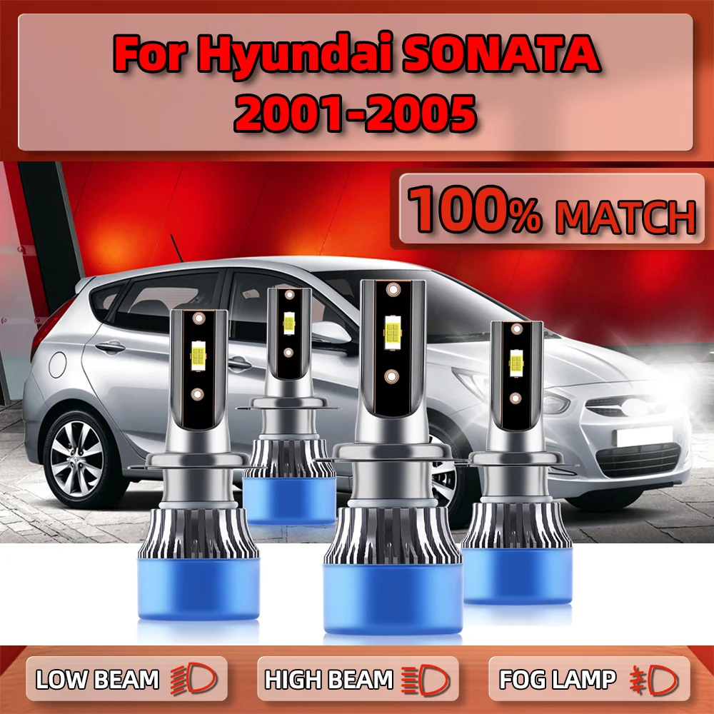 

240W Canbus Car LED Headlight Bulbs 28000LM Turbo Auto Headlamps 12V 6000K White For Hyundai SONATA 2001 2002 2003 2004 2005