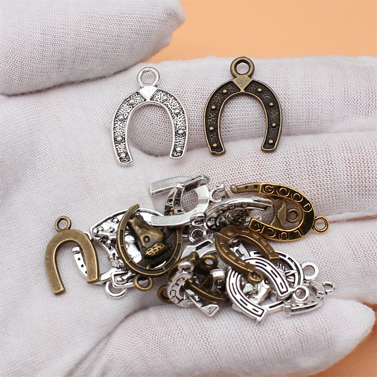 20pcs Mix Colors Lucky Horseshoe Charms Collection For DIY Jewelry Making, 20 Styles, 1 of Each