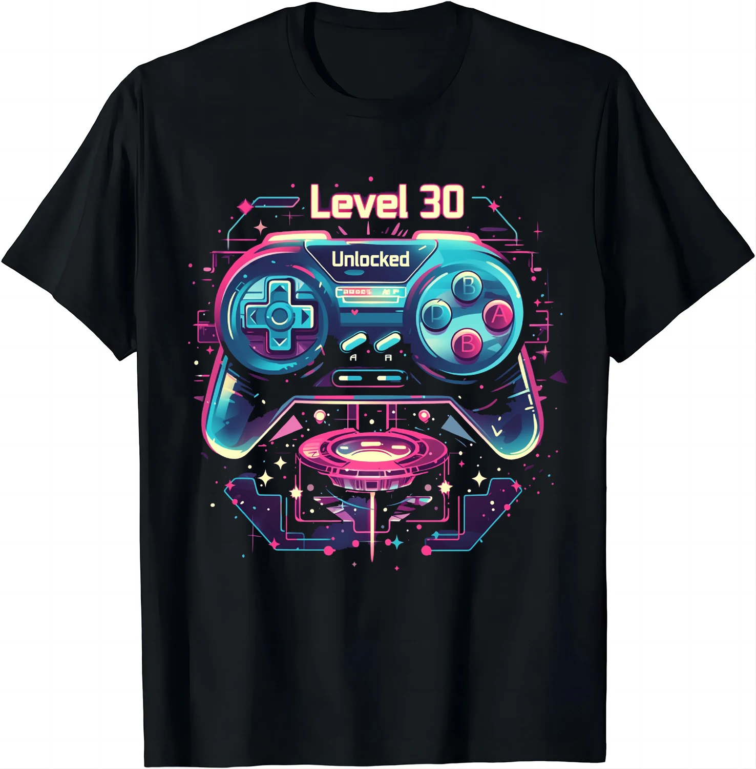 Retro Style Level 30 Unlocked Shirt Funny Video Gamer 30th Birthday Gift T-Shirt Men Clothing Streetwear Graphic T Shirts