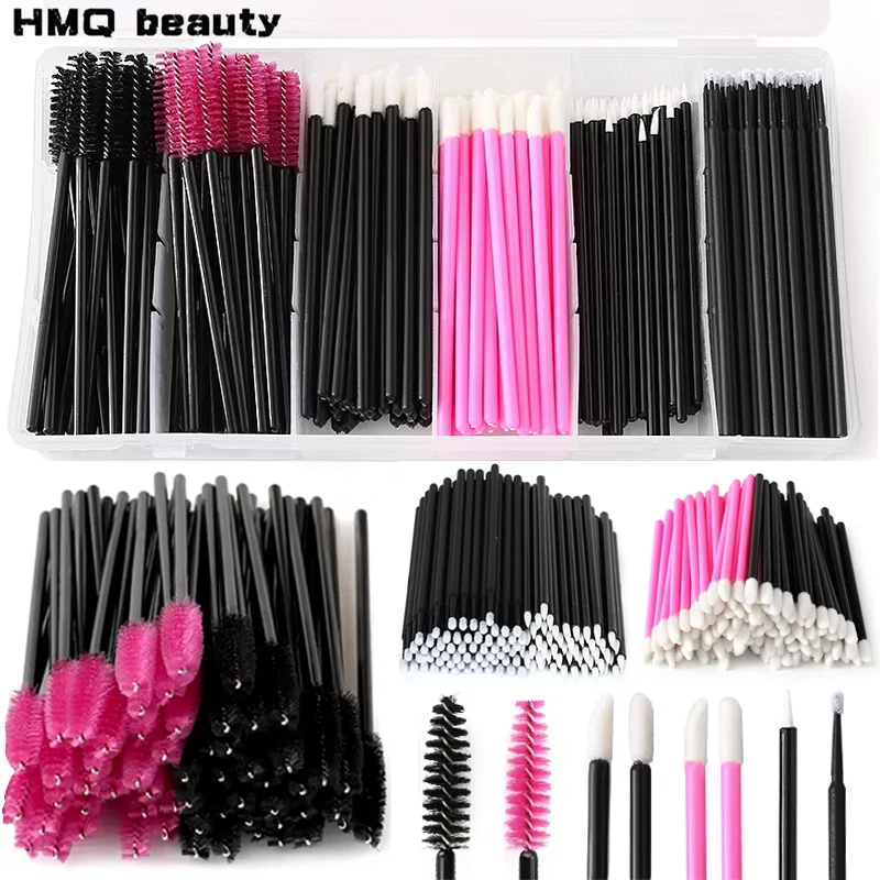 310/260Pcs Eyelash Extension Brush Set with Box Lashes Micro Brush Disposable Mascara Applicator Lipstick Eyelashes Makeup Tool