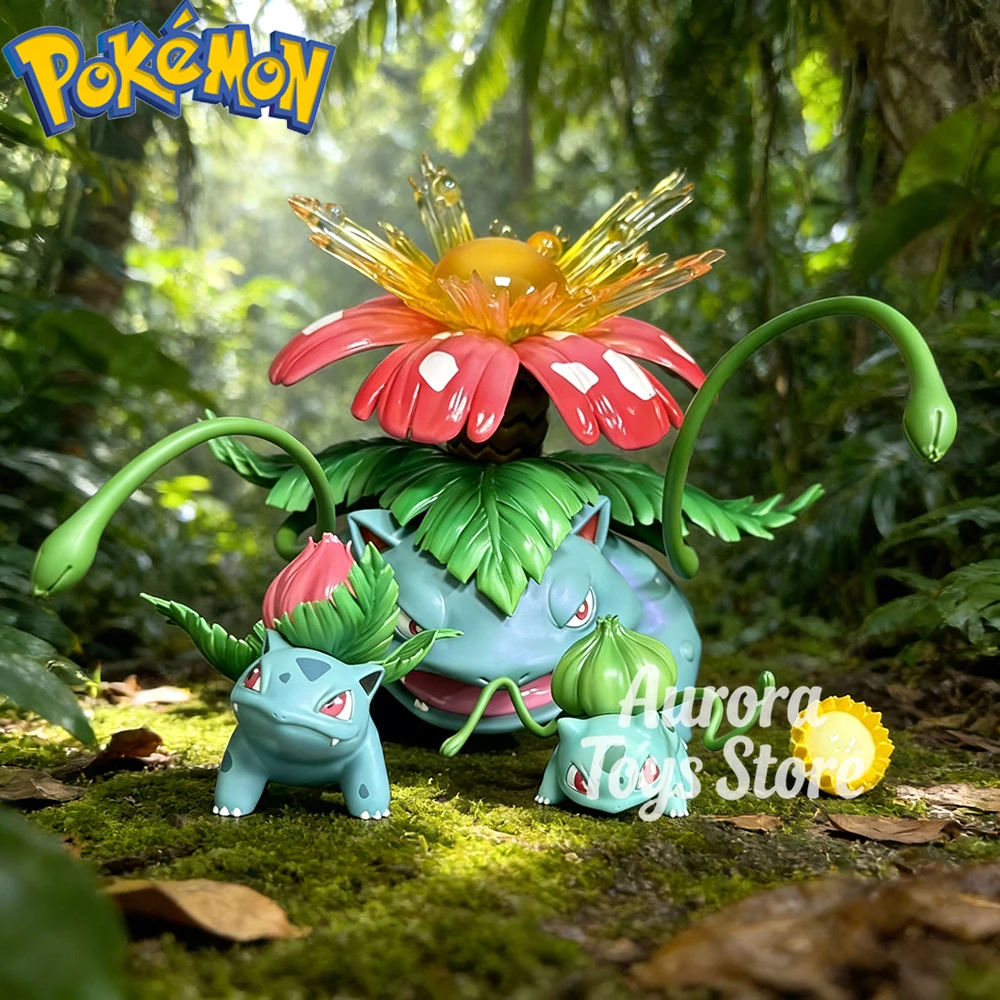 Figurine de dessin animé Pokemen Bulbasaur, combinaison évolutionnaire, figurines d'action, Statue en Pvc, ornement de bureau, modèle de jouets, cadeaux 3.5-15cm