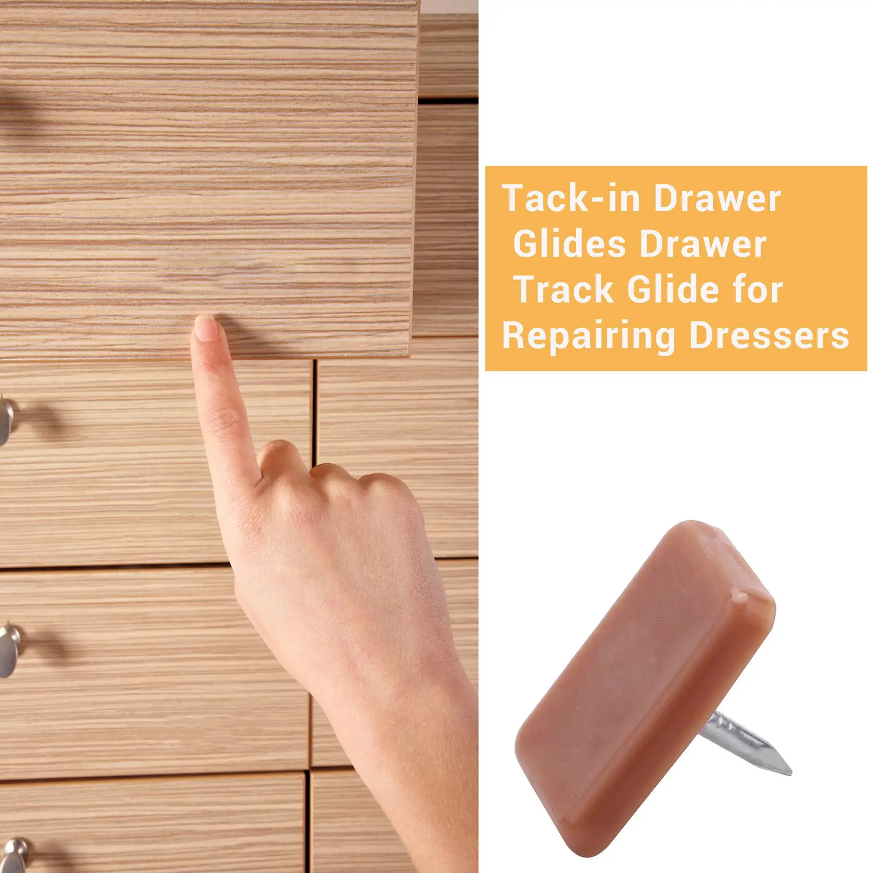 ●Tack-In Drawer Glides Drawer Track Glide For Repairing Dressers, Making All The Drawers Slide Smoothly And Evenly 30Pcs