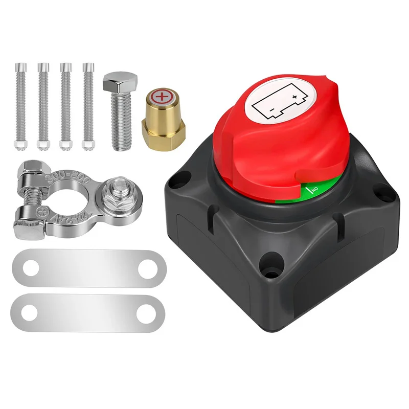 12V 275A Waterproof Marine Top Post Battery Disconnect Switch Battery Cut Off Switch Master For Car RV Boat ATV UTV Vehicles